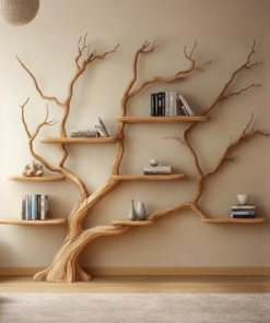 Rustic Wall Mounted Branch Tree For Living Room