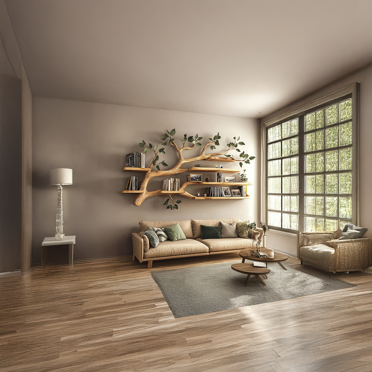 Rustic Tree Wall Shelf - Image 2