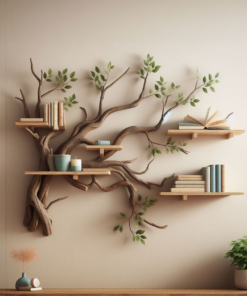 Tree Branch Shelf Wild Mulberry Wood Mini Bookcase