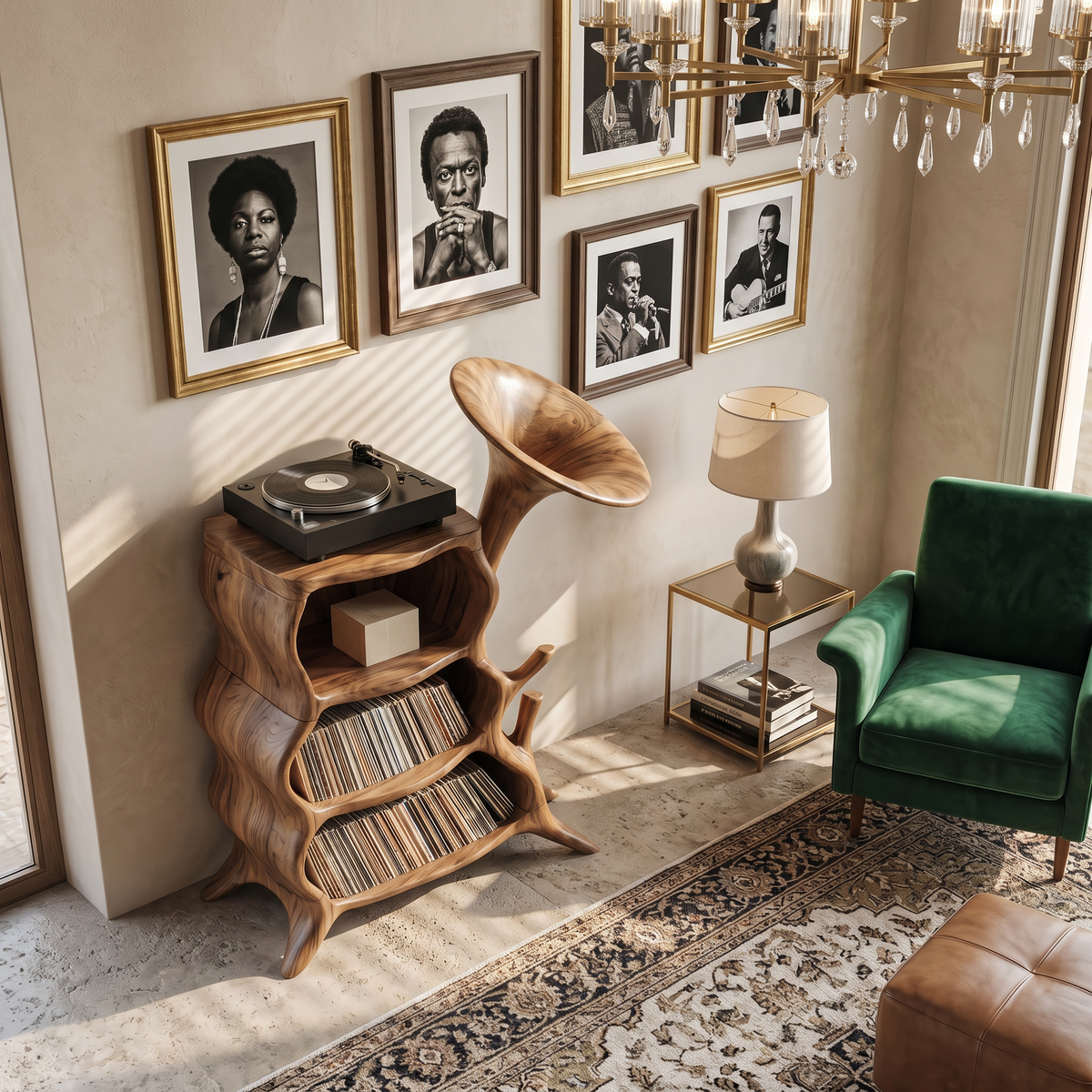 Handcrafted Wooden Media Console For Furniture Decor - Image 2