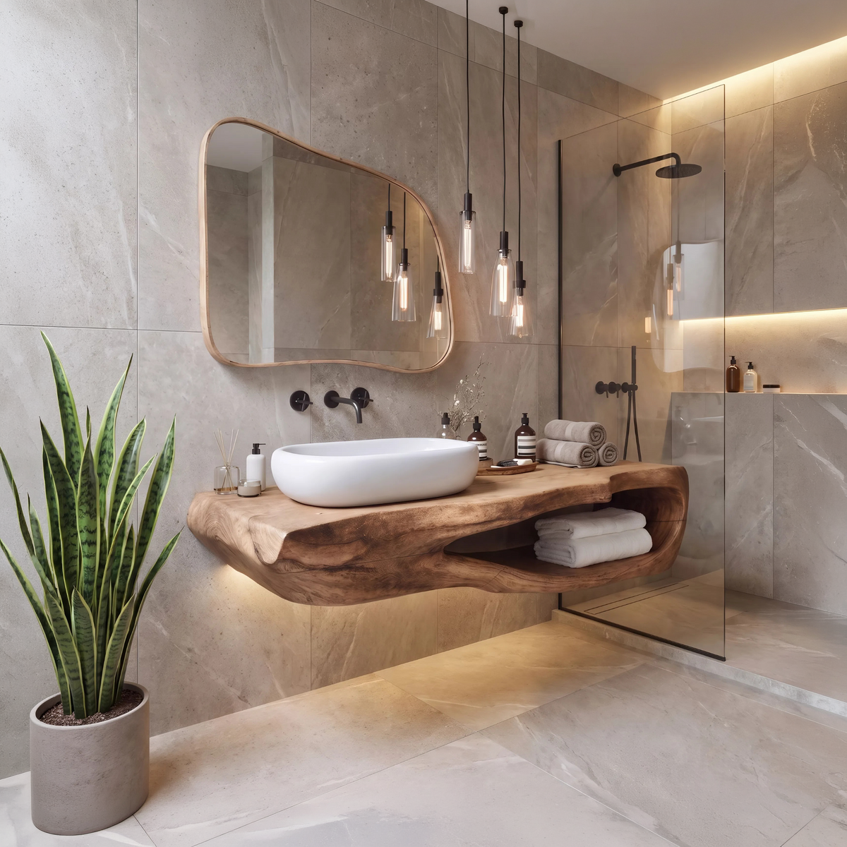 Rustic Bathroom Shelf For Industrial Bathroom Style - Image 2