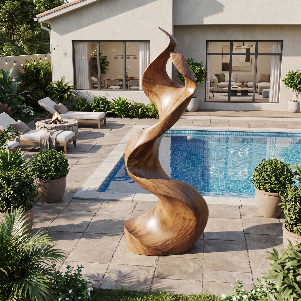 Rustic Large Wooden Sculpture For Furniture Art Feature - Image 2