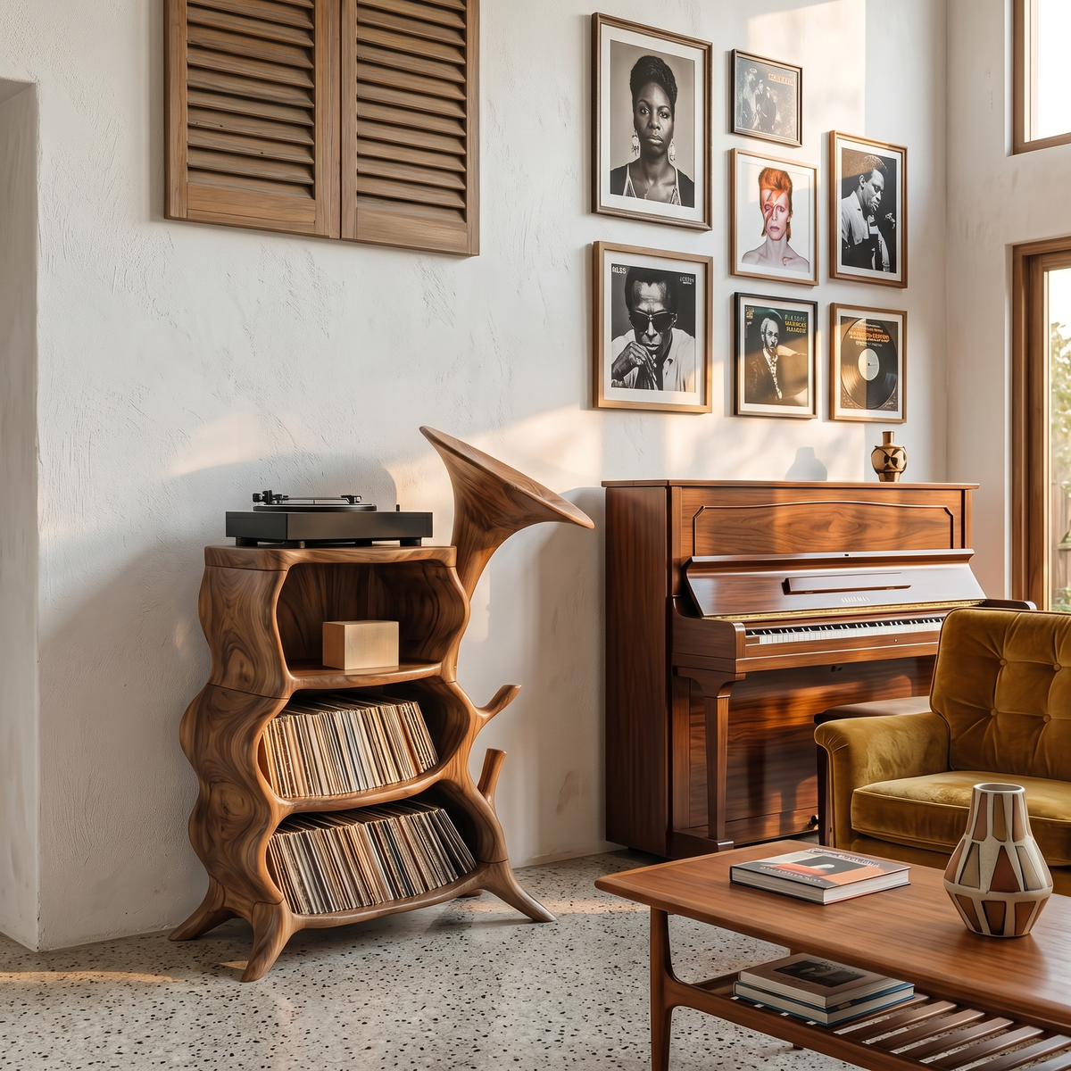 Handcrafted Wooden Media Console For Furniture Decor - Image 3