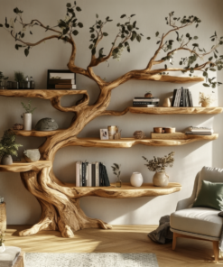 Arborealis Sculpted Solid Wood Tree Bookshelf