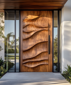 Arvexa Sculpted Solid Wood Rectangular Single Door