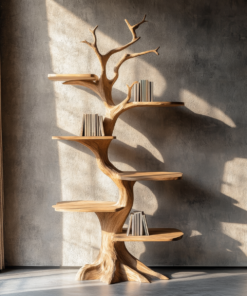 Ashgrove Handcrafted Solid Wood Tree Bookshelf