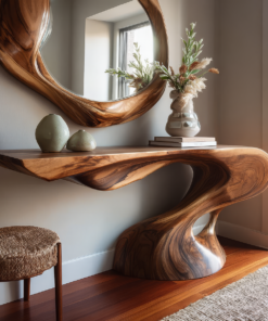 Avelith Sculpted Solid Wood Console Table