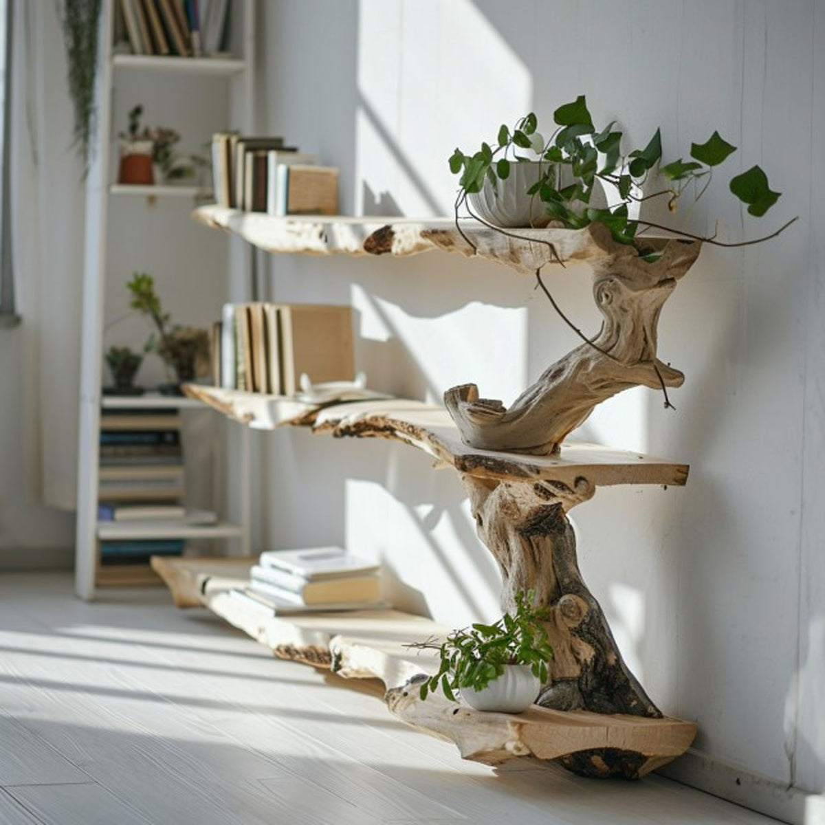 Farmhouse Tree Branch Live Edge Shelf Seasonal Themes - Image 2