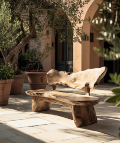 Coastline Drift Handcrafted Solid Wood Outdoor Bench