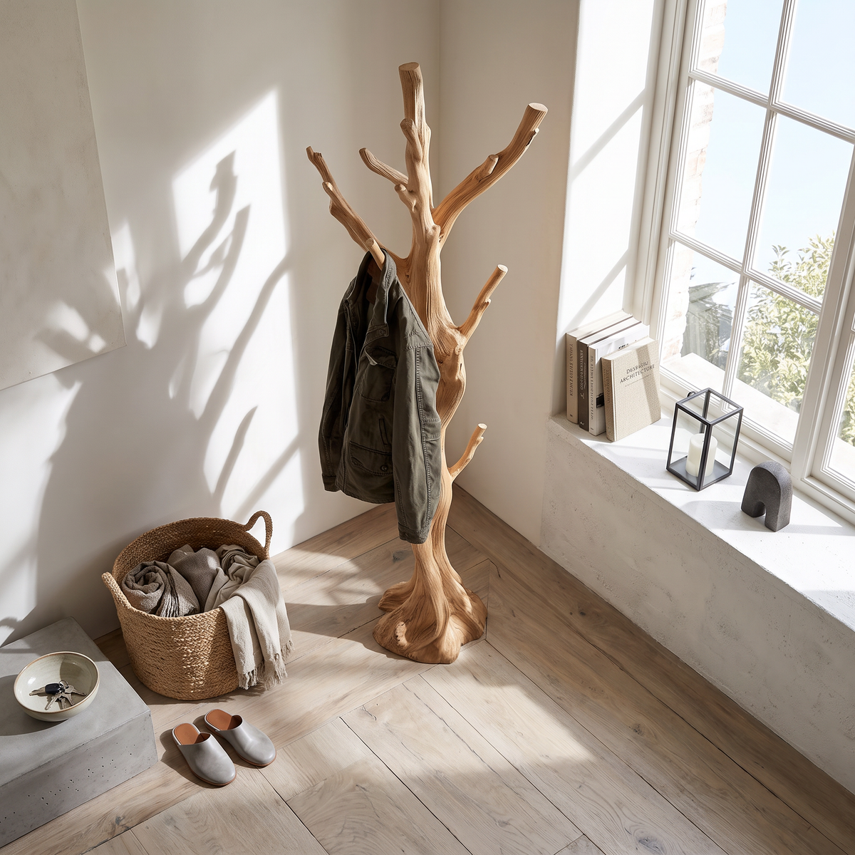 Rustic Tree Coat Rack Entryway Hallway - Image 3