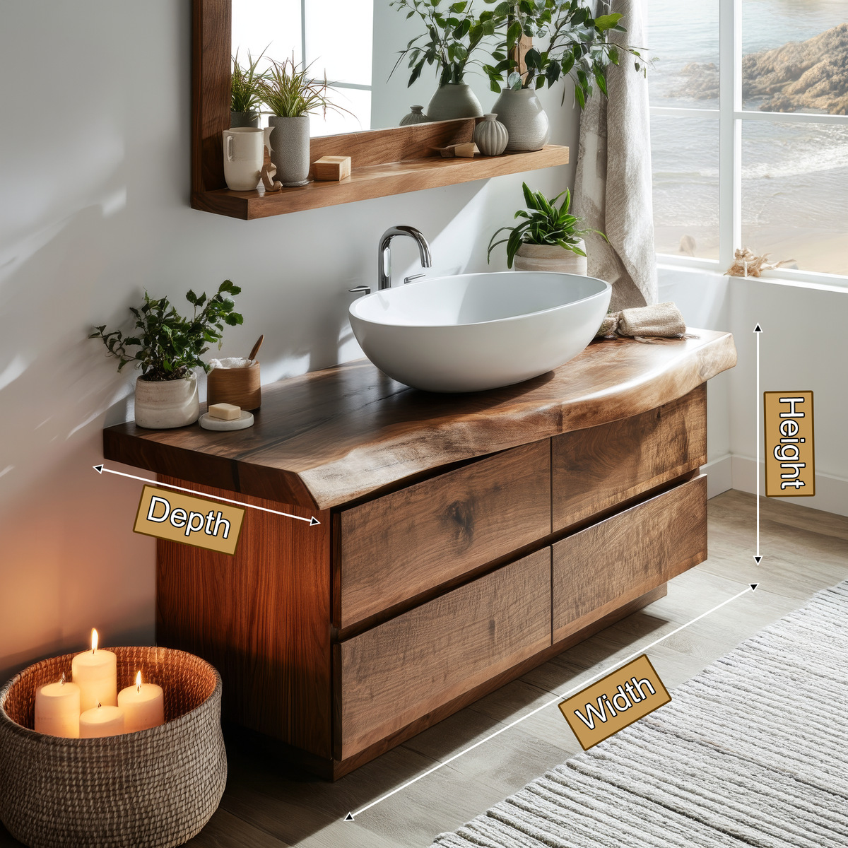 Elarion Ridge Solid Wood Freestanding Bathroom Vanity With Drawers - Image 2