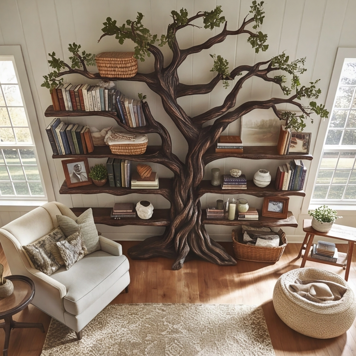 Eldrathen Sculpted Solid Wood Tree Bookshelf - Image 2
