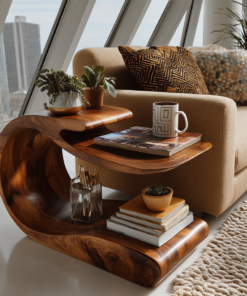 Elvara Handcrafted Solid Wood Side Table