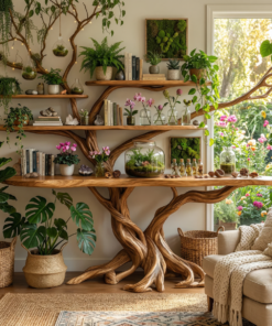 Florien Sculpted Solid Wood Console Table With Shelves