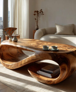 Flowloop Sculpted Solid Wood Coffee Table