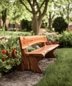 Rustic Interior Style Live Edge Handcrafted Bench For Outdoor And Hallway Seating