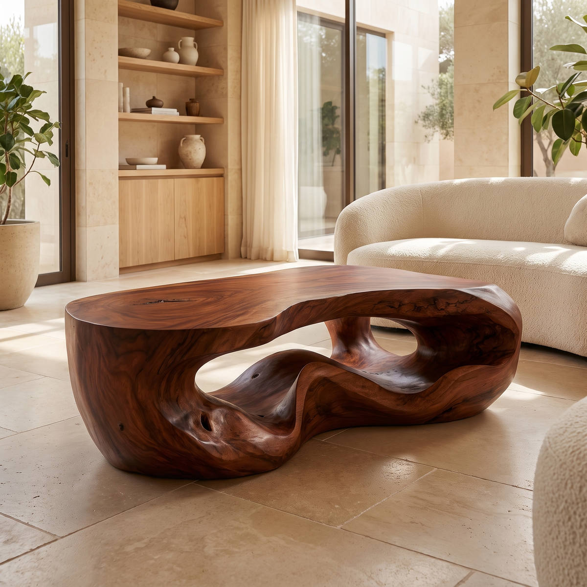 Kaelith Sculpted Solid Wood Coffee Table - Image 4