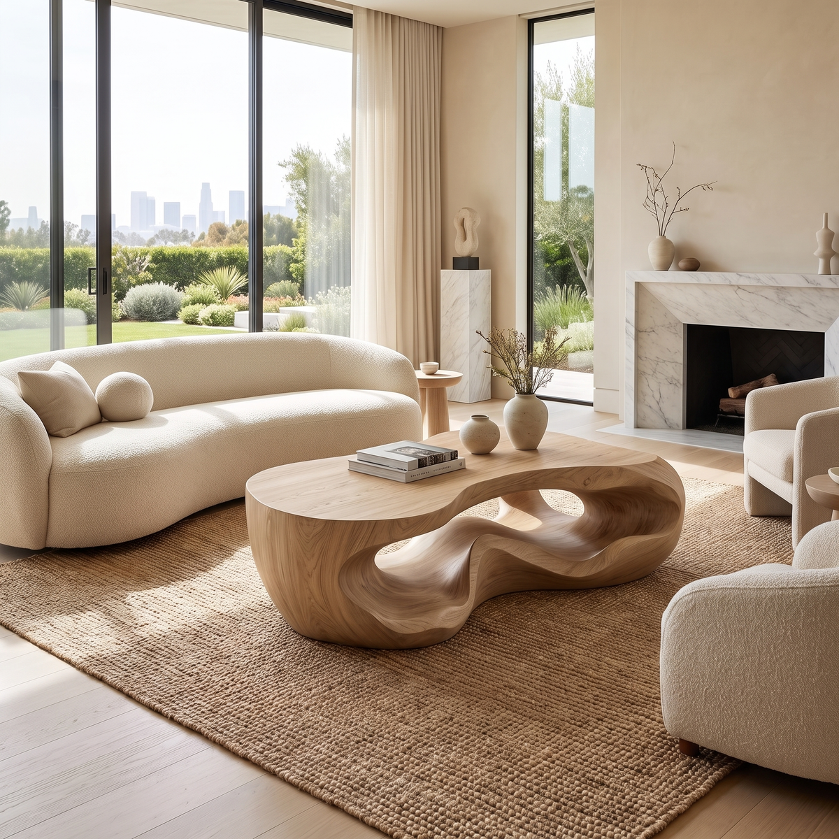 Kaelith Sculpted Solid Wood Coffee Table - Image 2