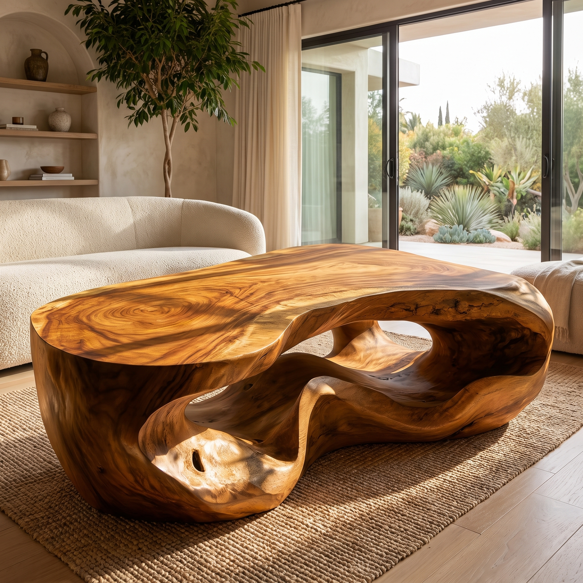 Kaelith Sculpted Solid Wood Coffee Table - Image 3