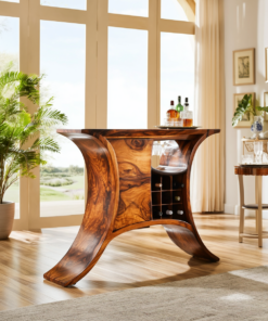Kaelthor Handcrafted Solid Wood Bar Cabinet