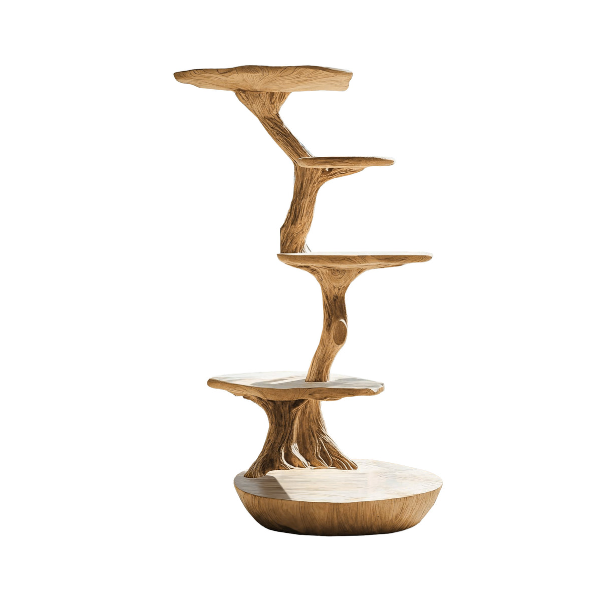 Lignum Sculpted Solid Wood Tree-Inspired Cat Tree Shelf - Image 3
