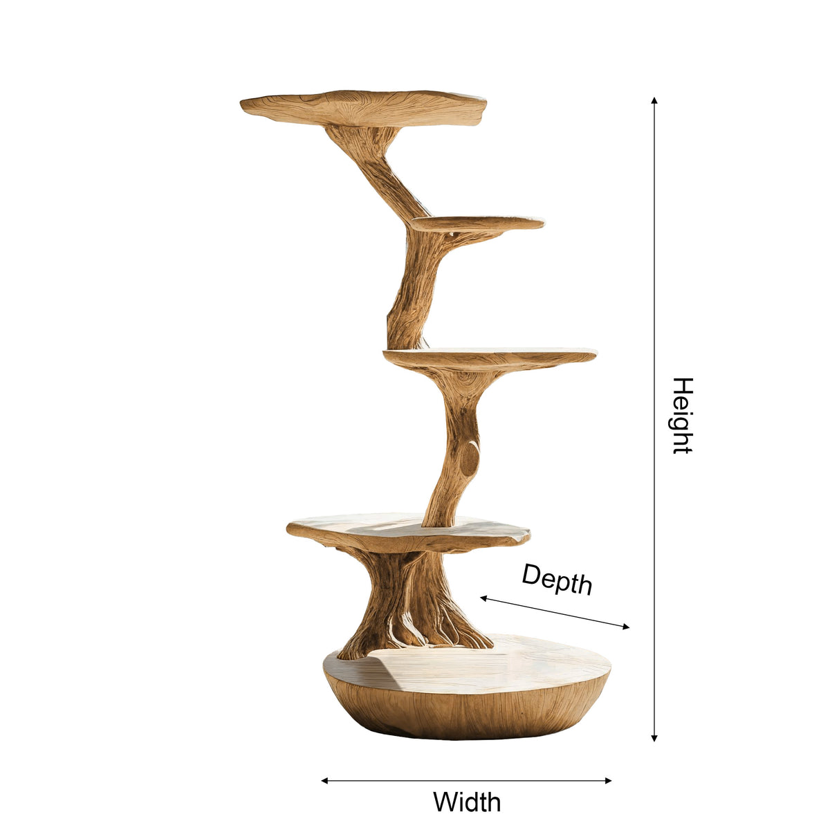 Lignum Sculpted Solid Wood Tree-Inspired Cat Tree Shelf - Image 2