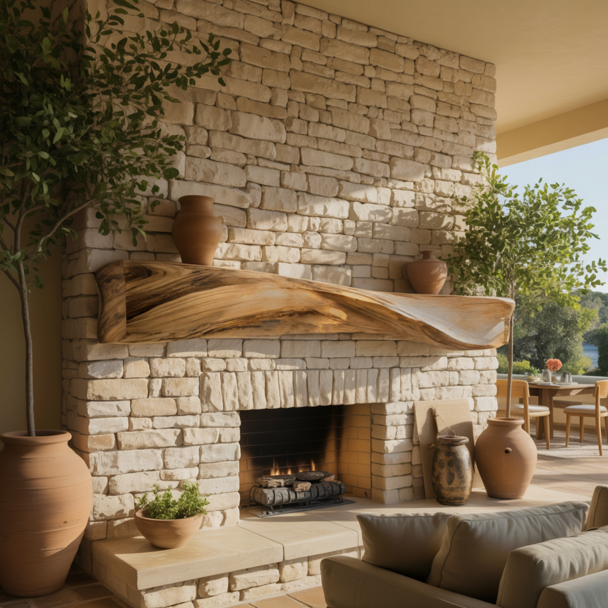 Lunor Waveform Solid Wood Fireplace Mantel Shelf - Image 4