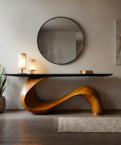 Midcentury Sculptural Console Table Entryway