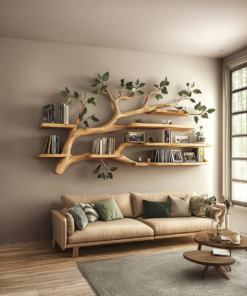 Rustic Tree Wall Shelf