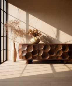 Orva Sculpted Solid Wood Sideboard Cabinet