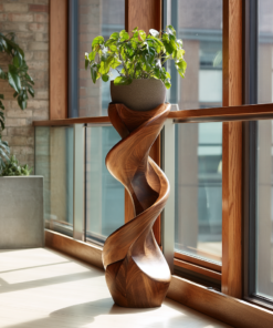 Sylvaris Sculpted Solid Wood Pedestal Stand