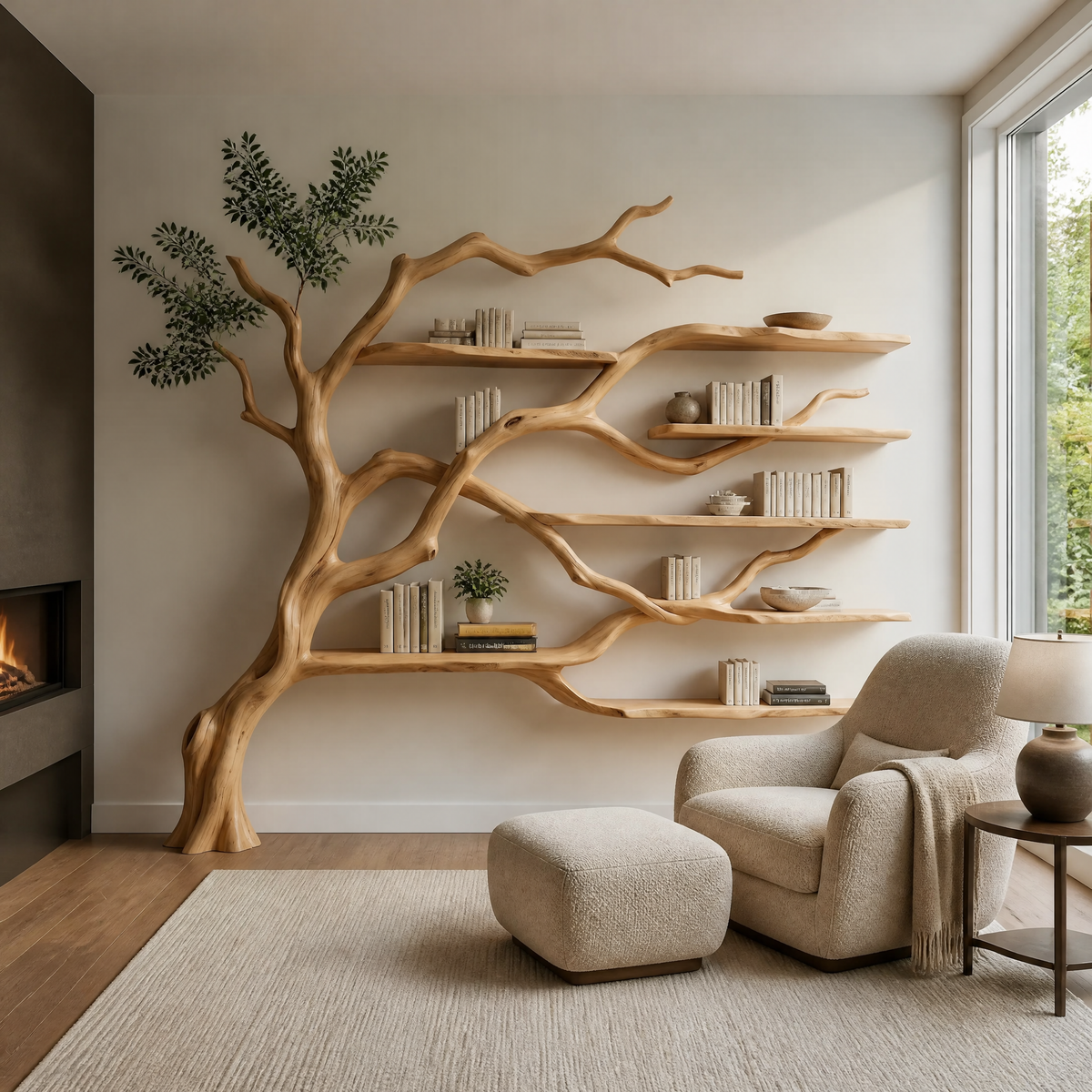 Branchmere Handcrafted Solid Wood Tree Bookshelf - Image 2