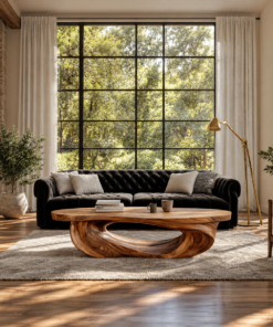 Cevorin Sculpted Solid Wood Coffee Table