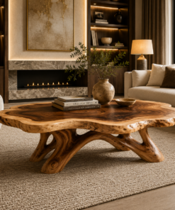 Aurevane Handcrafted Solid Wood Coffee Table