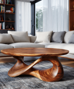 Orlessa Sculpted Solid Wood Coffee Table