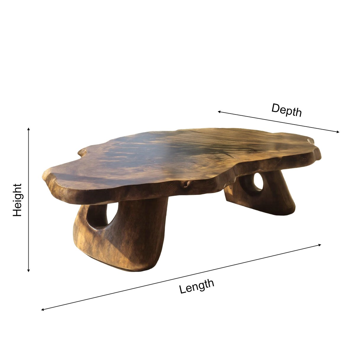Tropika Sculpted Live Edge Coffee Table - Image 4