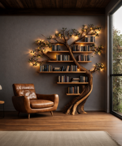 Rustic Tree Bookshelf