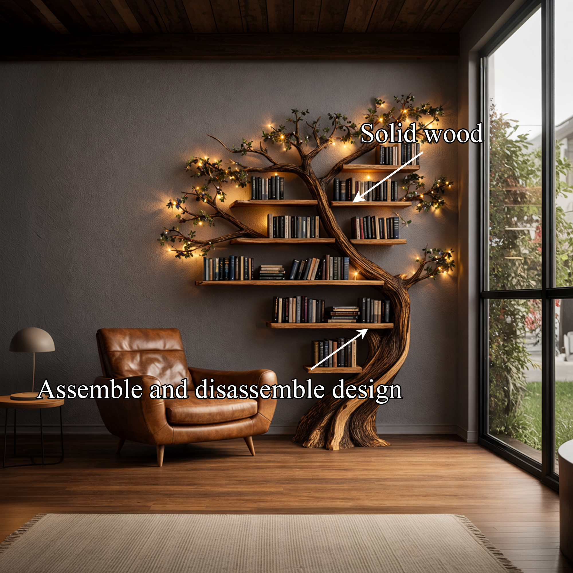 Rustic Tree Bookshelf - Image 3