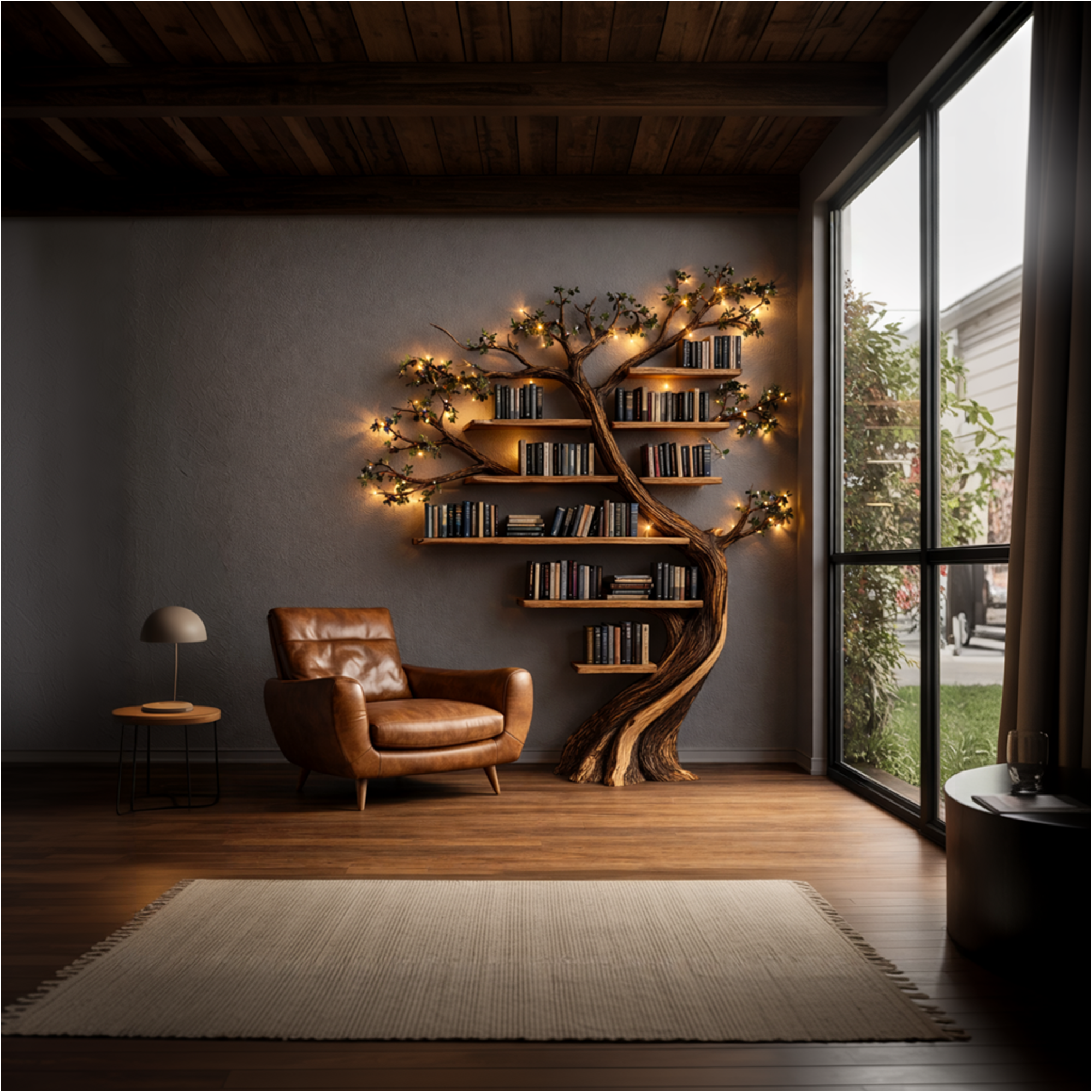 Rustic Tree Bookshelf - Image 2