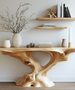 Vaelthorn Sculpted Solid Wood Console Table