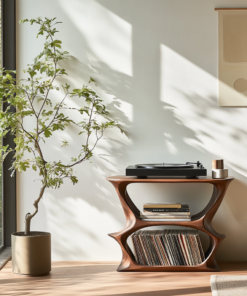 Velnora Handcrafted Solid Wood Record Player Stand SPA208523