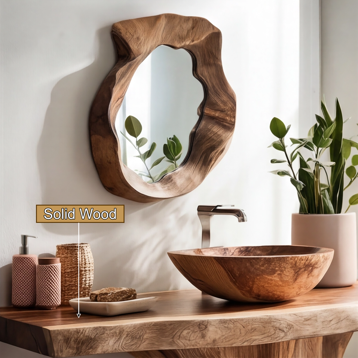 Velthora Rootform Solid Wood Freestanding Bathroom Vanity SPA576801 - Image 4