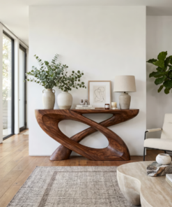 Veylora Sculpted Solid Wood Console Table