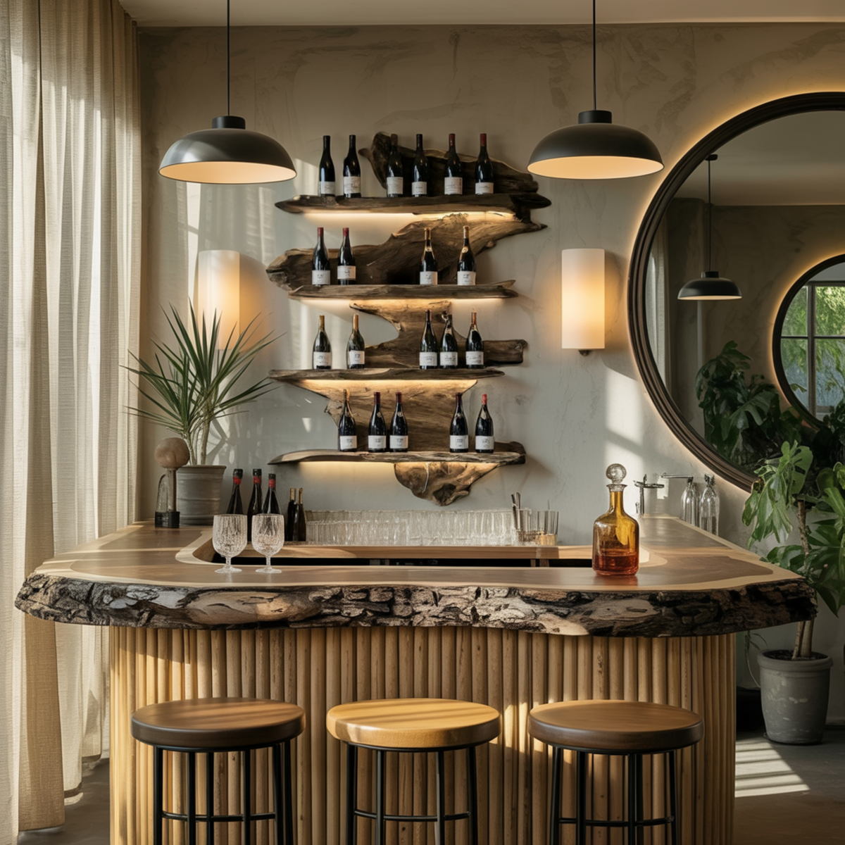 Vineflow Live Edge Floating Wine Rack Holder - Image 3