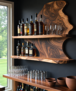 Wynthorne Live Edge Handcrafted Floating Wine Shelf