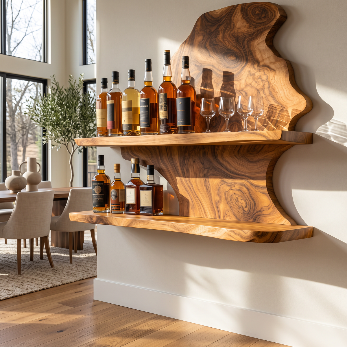 Wynthorne Live Edge Handcrafted Floating Wine Shelf - Image 3