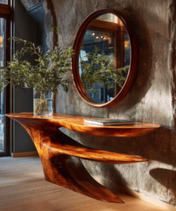 Zorathis Sculpted Solid Wood Console Table