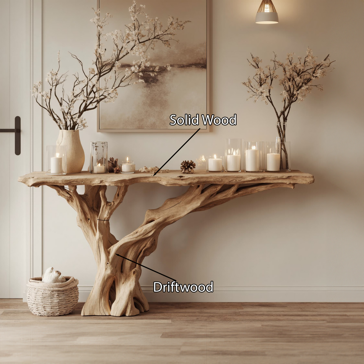 Narrow Floating Live Edge Console Table Home Decor - Image 3