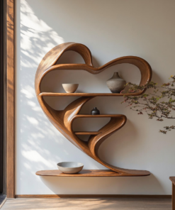 Mid Century Live Edge Bookshelf For Living Room Decor