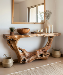 Narrow Console Table Solid Wood